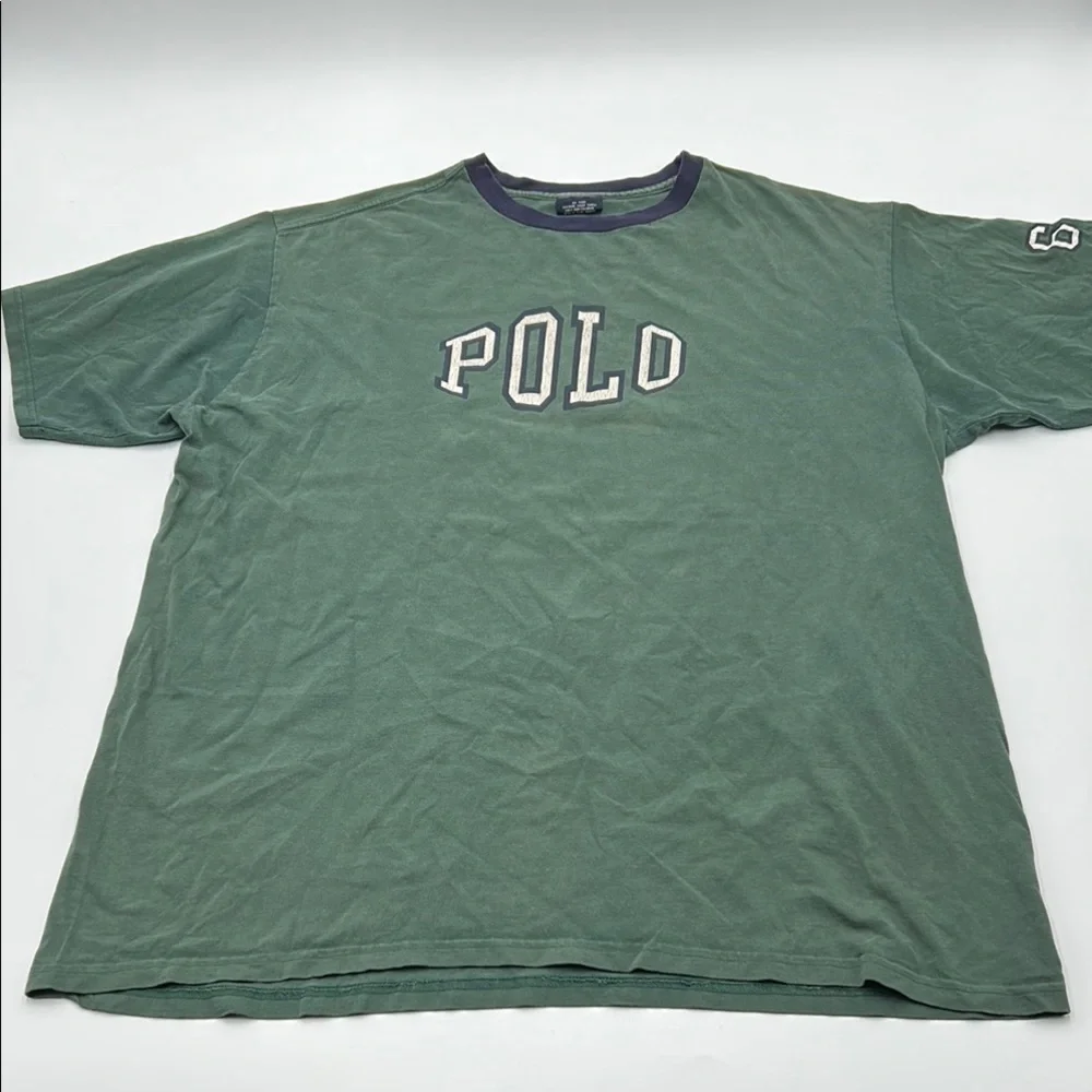 Vintage Polo Ralph Laurem Men's T Shirt XL Green Cotton Made In USA Short Sleeve - Picture 1 of 15